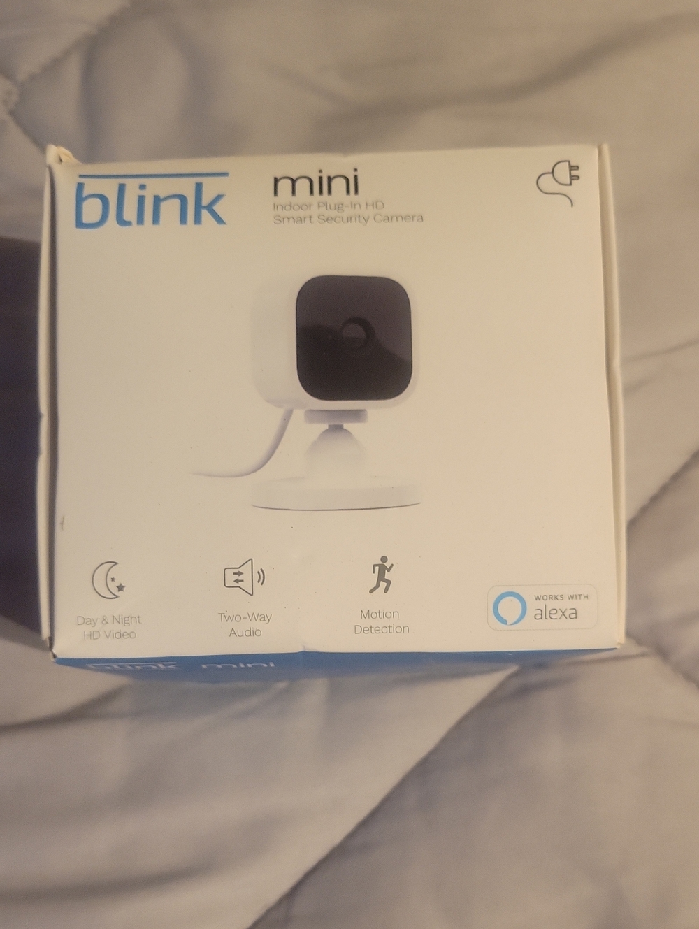 Blink Mini Indoor Plug-In Smart Security Camera - White